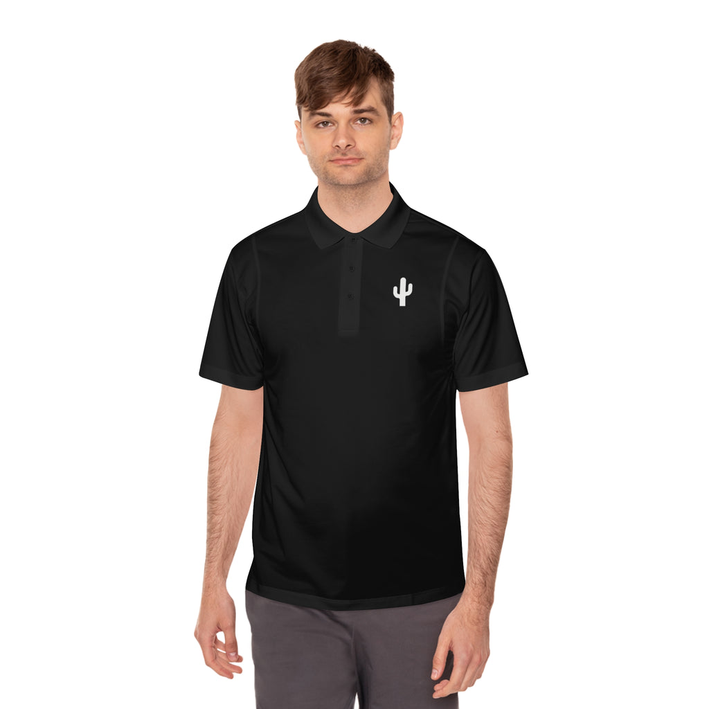 Minimal White Cactus Polo Logo – Desert Runners Co.