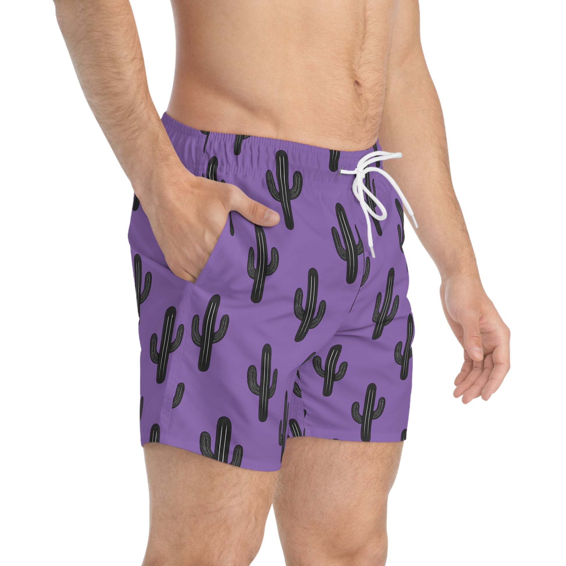 Desert Runners Co. – Light Purple Cactus Swim Trunks