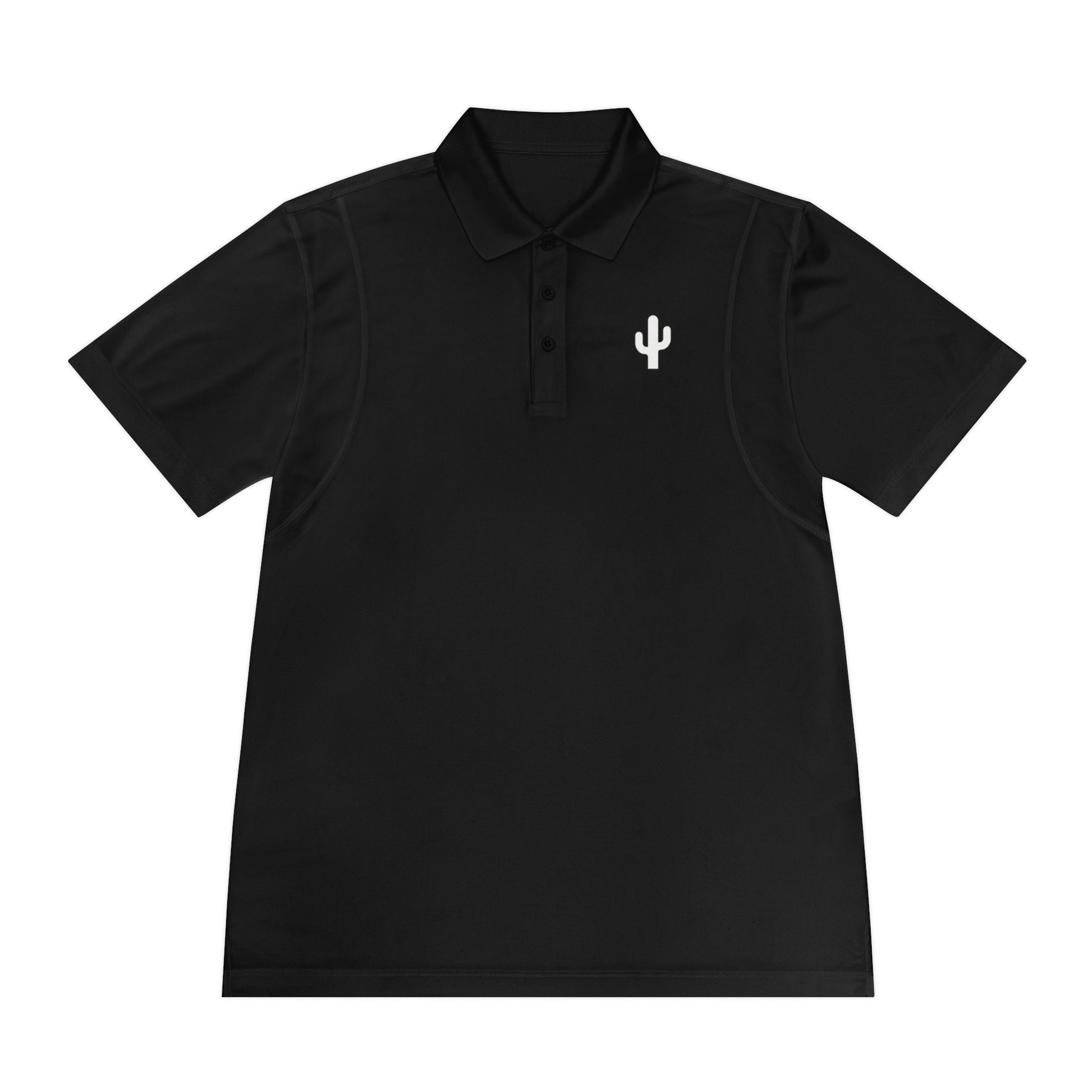 Minimal White Cactus Polo Logo – Desert Runners Co.