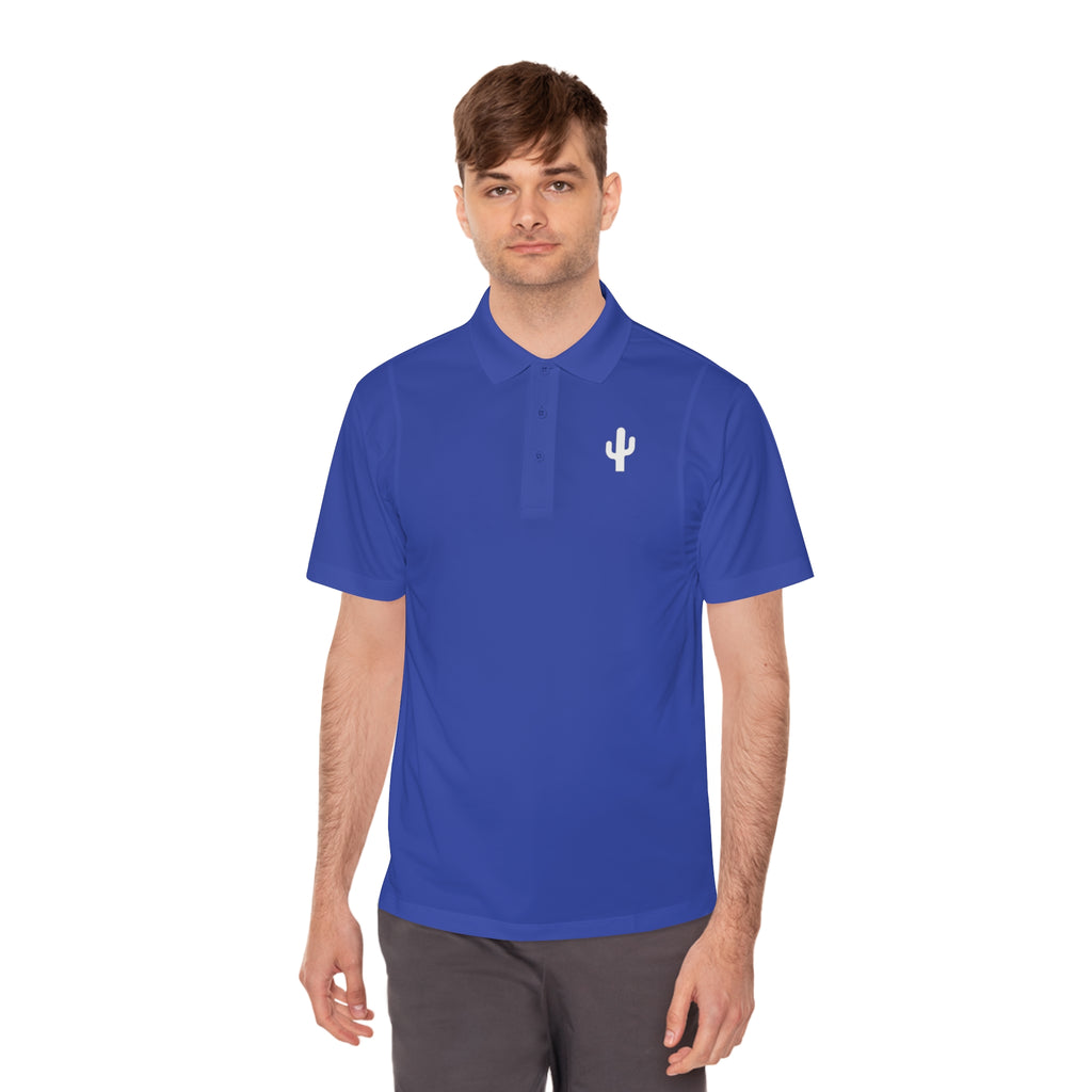 Minimal White Cactus Polo Logo – Desert Runners Co.