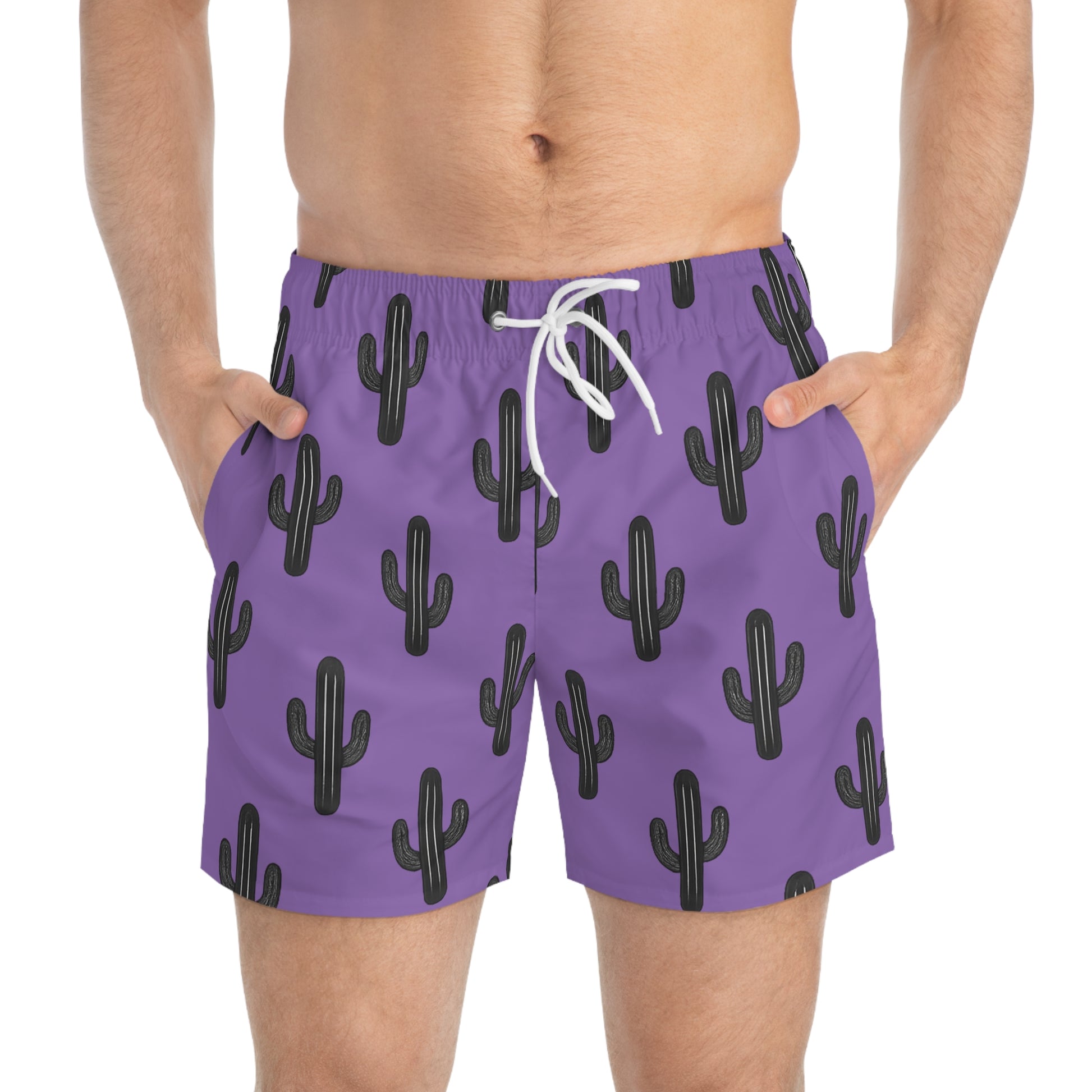 Desert Runners Co. – Light Purple Cactus Swim Trunks